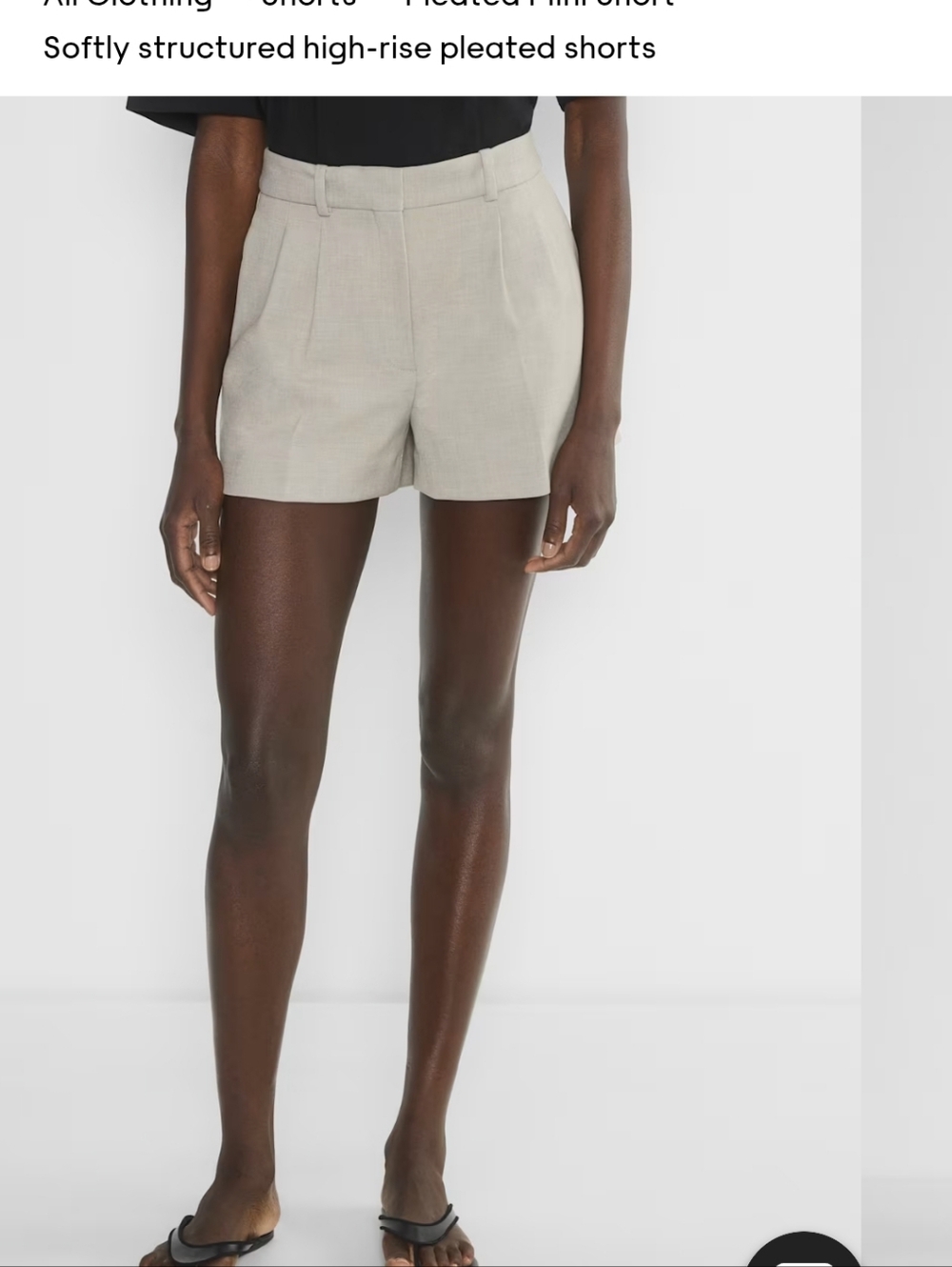 Aritzia Babaton High Waisted Pleated Mini Short - Size 8